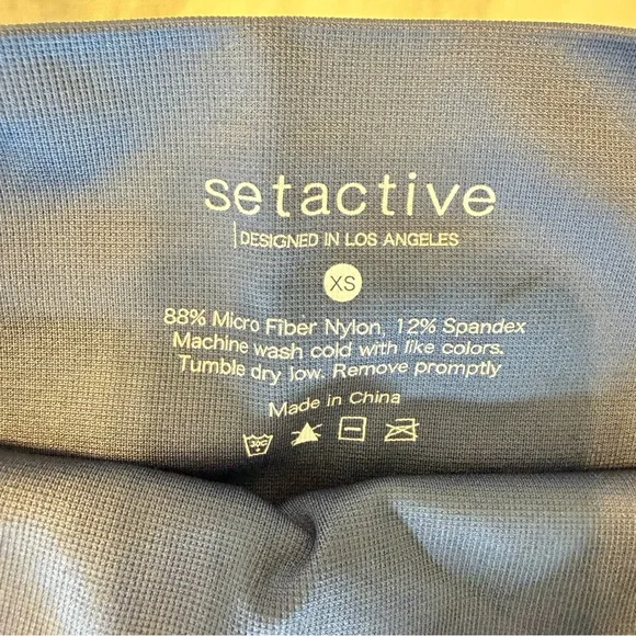 SET Active Seamless Sports Bra & High Waist Leggings Set of 3 - Slate Blue - Picture 5 of 6